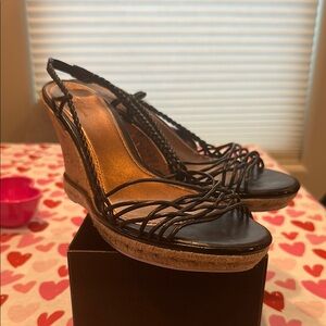 Stylish Black Wedge Sandals